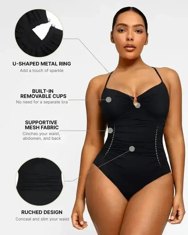 Shiny U-Ring Swimsuit